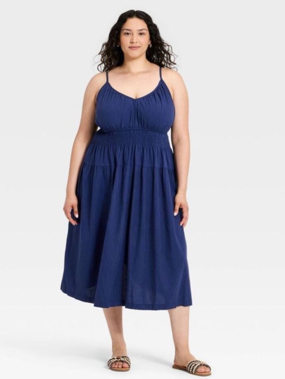 👗Ava & Viv Navy Blue Spaghetti Strap Summer Dress